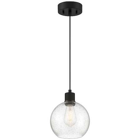 Access Lighting Port Nine Burgundy, Burgundy LED Pendant, Matte Black Finish, Seeded Glass 63142LEDDLP-MBL/SDG